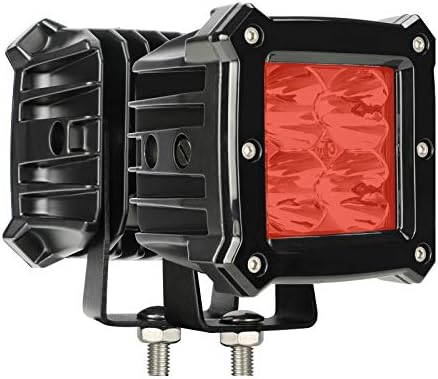 Red Led Pods Light Bar – 3.4 Inch 40W Square Work Hunting Fishing Driving 12V/24V Fog Cube Light Waterproof Spot Beam for Truck Pick-up Boat Off-Road ATV UTV Golf Cart 4X4 Motorcycle (Pack of 2) Red Led Pods Light Bar – 3.4 Inch 40W Square Work Hunting Fishing Driving 12V/24V Fog Cube Light Waterproof Spot Beam for Truck Pick-up Boat Off-Road ATV UTV Golf Cart 4X4 Motorcycle (Pack of 2)