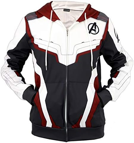 Superhero Hoodie,Halloween Cosplay Costume,3D Print Sweatshirt Jacket for Audlt,Zipper Hoodie