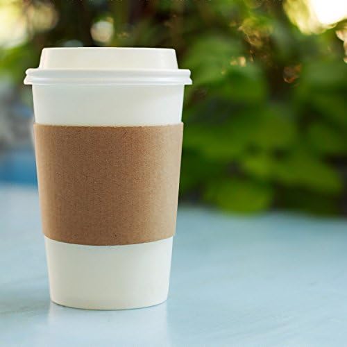 Disposable Paper Coffee Cups - Insulated - with Lids and Sleeves (100, 16 oz)