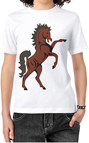 Eoyles Funny Horse Womens Comfortable Cute Round Neck White Tshirt