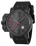 Shark Men's Sport Quartz Wrist Watch Military Red 3D Dial Black Silicone SH172