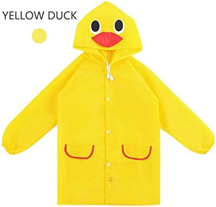 WOERKAZLD Cute Cartoon Small Animals Kids Common Code Waterproof Raincoat for all children of height 90cm-130cm (YELLOW)