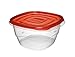 Rubbermaid TakeAlongs 5.2-Cup Deep Squares Food Storage Containers, 4-Pack, Chili Red