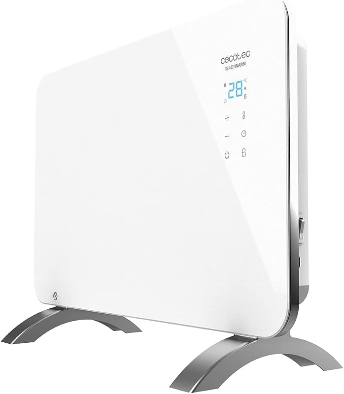 Heizkonvektor mit Glasplatte Ready Warm 6650 Crystal Connection. 1000 W, WiFi-Steuerung , einstellbares Thermostat, Timer, Bodenständer, Geeignet für Badezimmer (IP24), Lautlos — Foto 2 von 7