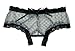 Trixx Intimates Women's Gray Crotchless Boyshort Panty with Black Laceup