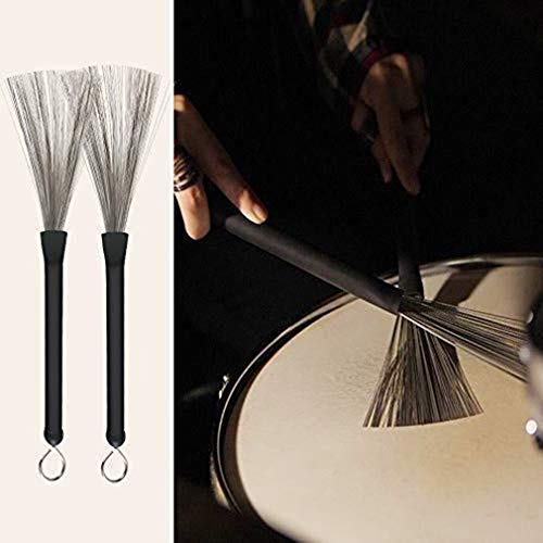 YouCY Drum Stick Brush Set, Classic Wood Drum Sticks Drum Brushes for Jazz Folk with Storage Bag
