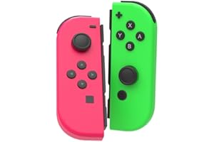 iPuella Replacement for Nintendo Switch Controller, Joypad for Nintendo Switch Control with Dual Vibration/Montion Control/Wake-up Function/Screenshot(Neon Pink&Green)