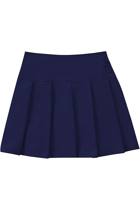 Girls Uniform Skort Girls' Pleated Scooter Skirt With Built-In Shorts