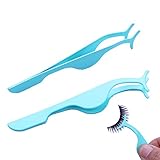 Auwer False Magnetic Eyelashes Extension Applicator Remover Fish Tail Clip Tweezer Nipper Beauty Tool (Blue)