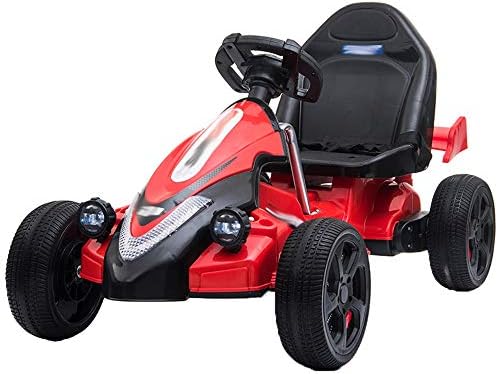 LONGLONGJINGXIAO Children riding karting - four wheels, double drive, remote control toy car, electric car, go kart ( Color : Red )