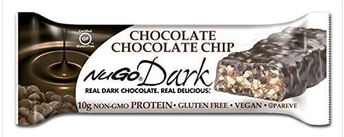NuGo Dark, Chocolate Chocolate Chip, Dairy Free, 1.76-Ounce Bars by NuGo
