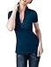 Elbon Boutique Womens V-Neck Short Sleeve Polo Collar Golf Shirt