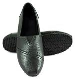 Townforst® Women's Slip and Oil Resistant Non Slip Work Shoes Jess Leather Slip-on Flat
