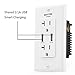 [2 Pack] BESTTEN 3.6A Dual USB Receptacle Outlet with 20 Amp AC Outlets, Smart Chip USB Charger, Wallplate Included, UL Listed, White