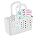 iDesign Portable Plastic Shower Tote Caddy with Handle for College Dorm or Bathroom - White - Made in USA