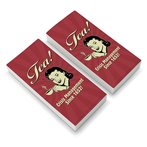 Tea Crisis Management Since 1652 Funny Humor Retro Eraser Set of 2