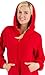 Footed Pajamas Bright Red Adult Hoodie Fleece