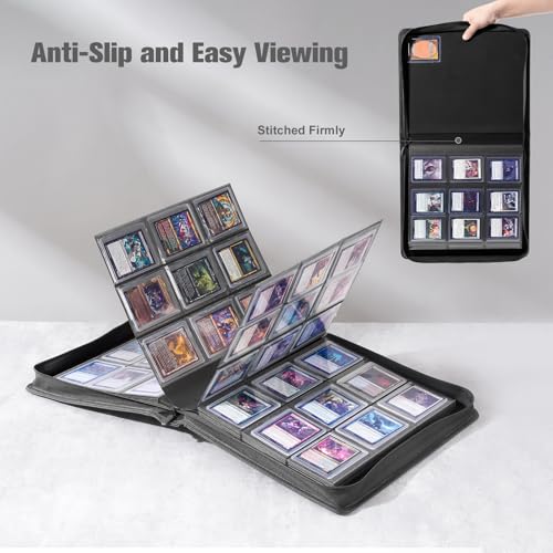 ProCase Top Loader Binder for Cards, Holds 324 Toploaders with 9 Pockets, Toploader Storage for Trading or Sports Cards, Compatible with TCG, MTG in 3"x4" Toploaders -Black