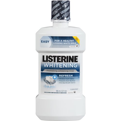 Listerine Whitening PreBrush Rinse, Refresh, Clean Mint, 32 fl oz (946