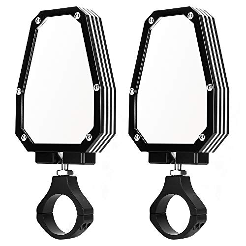 2PCS 1.75" UTV Side View Mirror Aluminium Alloy Rear View Mirror for Polairs RZR 1000 XP (Black)