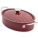 Rachael Ray Cucina Nonstick Sauce Pan/Saucepan/Oval Sauteuse with Lid, 5 Quart, Cranberry Red