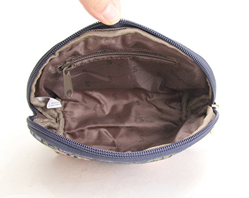 Signare Tapestry Cosmetic Bag/Make-up Bag in William Morris Strawberry Thief Design (Blue)