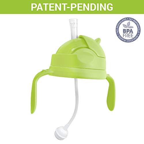 3-in-1 Straw Sippy Cup Conversion Kit for Comotomo Baby Bottle, 5 Ounce and 8 Ounce (Weighted Straw, Green)