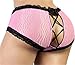 Sissy Pouch Panties Men's Silky lace Bikini Girlie Briefs Underwear for Men (M, Pink)