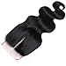 Lanyi Hair Virgin Brazilian Hair Body Wave Middle Part 130% Density Lace Closure 14
