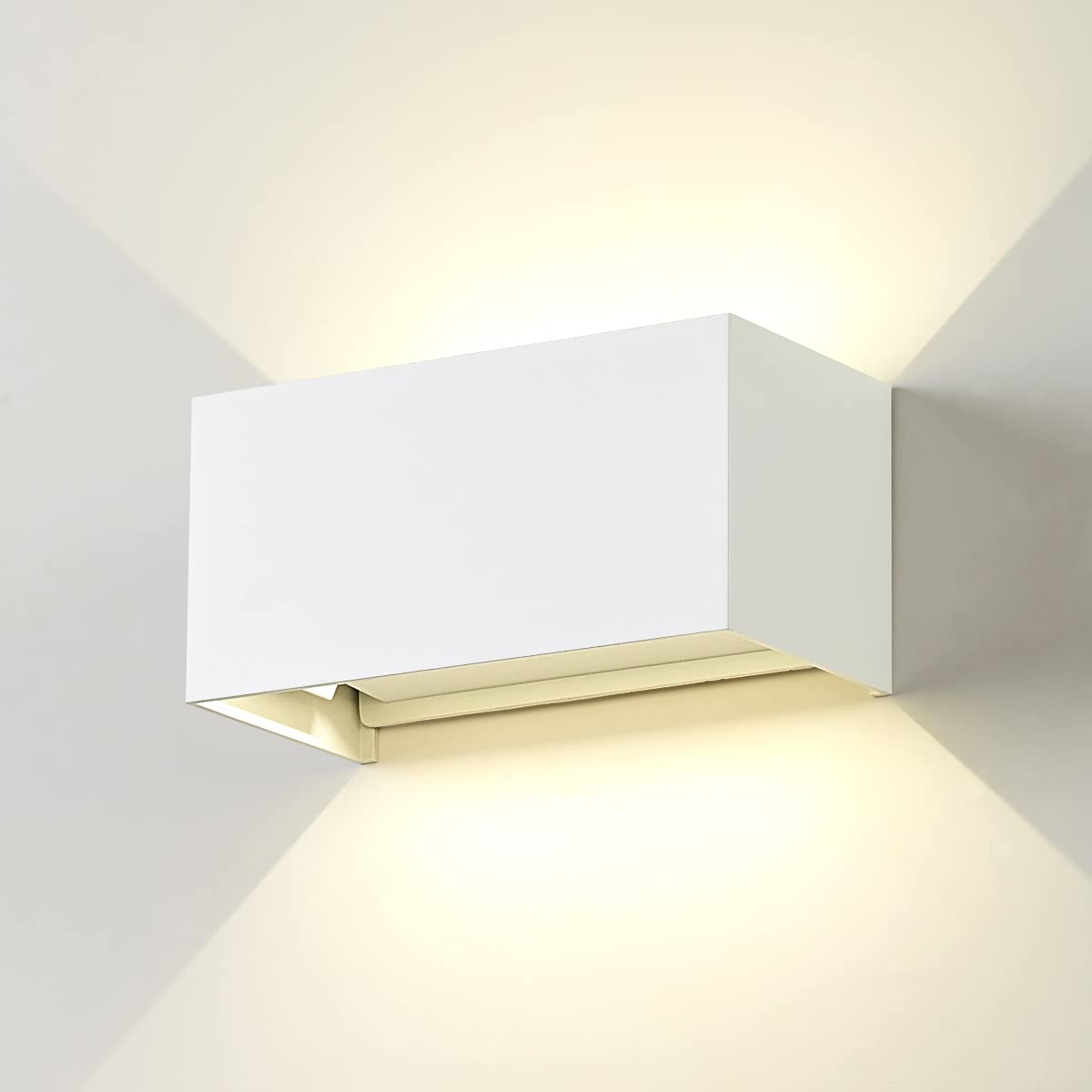 Dr.lazy Led Wall Light Aluminum 20W Indoor Led Wall Lamp Adjustable Up Down Wall Light Outdoor IP65 Waterproof Wall Sconce Lighting Fixtures for Bedroom Hallway (White-Natural White)