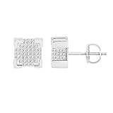 3/8 cttw Round Real Diamond Unisex Square Shape