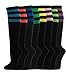 Couver White Striped Knee High Fashion Casual Tube Cotton Socks (1 Pair)