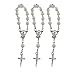 Baptism Favors (24PCS) Mini Rosaries simulated pearl Beads with Sivler Plated Accents - Reduerdos Mini rosarios/Recuerditos De Bautismo - First Holy Communion - Wedding