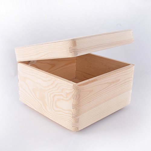 Small Square Wooden Storage Box With Lid/Wooden Chest Without Handles