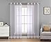 HLC.ME 2 Piece Sheer Window Curtain Grommet Panels (Silver) - 84