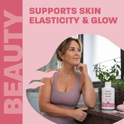 Liquid Collagen, with Vitamin C, Complete Joint and Beauty Care Formula, Fast-Action Anti-Inflammatory, Non-GMO, Gluten-Free, Sugar-Free, Cherry Flavour, Made in Canada, 500ml Bottle