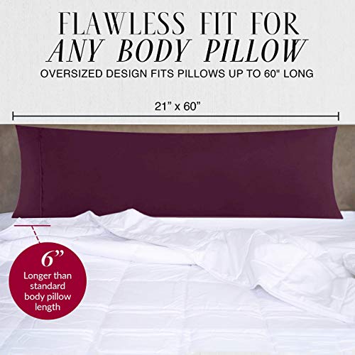 Italian Luxury Body Pillow Cover Soft 21" x 60" Microfiber Long