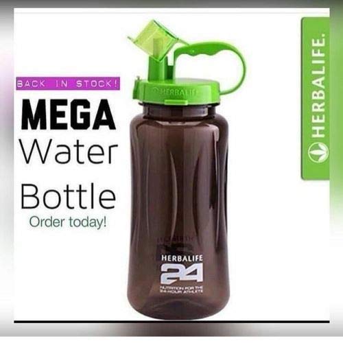 Fiesta Herbalife 24 Nutrition Mega Half Gallon 64oz Shake Sports Water Bottle Tritan Plastic Black with Green Lid: 2.0L