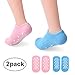 PRETTY SEE Moisture Socks Gel Moisturizing Socks for Moisturize Dry Hard Cracked Skin and Soften Repair Feet, 2 Packs, Blue & Pink