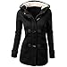 Susanny Womens Winter Fashion Outdoor Warm Wool Blended Classic Pea Coat Jacket Black Medium