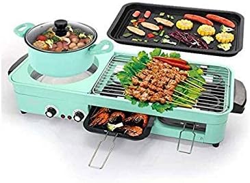 review UXZDX CUJUX Electric Grill Tabletop BBQ,Two Large Non Stick Grilling Plates,Adjustable Temperature Control Clean Easy