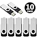 Aiibe 10pcs 16GB USB 2.0 Flash Drives Bulk 10 Pack Swivel USB Memory Stick 16 GB Thumb Drives Zip Drive Jump Drive with LED Indicator (16G, 10 Pack, Black) primary