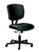 HON Volt Armless Office Desk Chair Comfy, Ergonomic Recline, Softhread Leather Back Seat, Swivel Desk Chair, Black