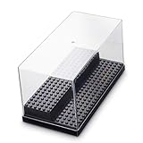 Acrylic Display Case/Box 2 Steps Perspex Dust Proof Show for Toys,Collector Stackable Clear Storage Display Case,Size 8.0 X 4.2 X 4.0 inchs (Black)