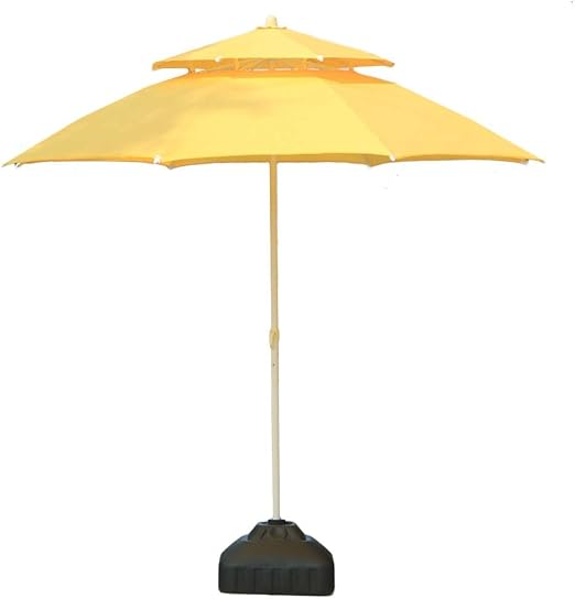 Amazon Com Ylln Parasolsoslash 7 5ft Oslash Double Top Garden Umbrella Outdoor Sun Shade For Beach Pool Patio Umbrellas Round Sunscreen Color Yellow Size 7 5 Ft 230cm Home Kitchen