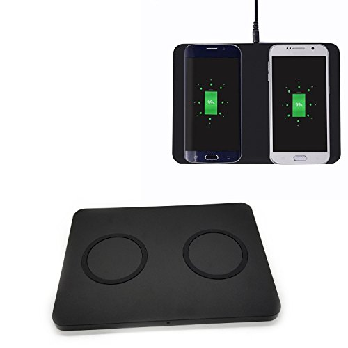 SN-RIGGOR Dual Qi Wireless Charger Pad Dual PhoneS Wireless Charging Pad For Samsung Note8/ S8 Plus iPhone 8plus/ iphone X Double Wireless Charger Dual Pad QI Wireless Mat