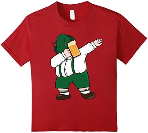 Kids Lederhosen Dabbing German T-Shirt Funny Oktoberfest Shirt 8 Cranberry