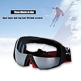 North Wolf OTG Ski Goggles Over Glasses with Goggles Case - Skiing,Snow,Snowboard,Snowboarding,Snowmobile Eyewear with Dual Anti-fog,UV Lens - Large Frame ,Best Ski Goggles for Adult,Men,Women (black)