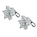 14g Flower Cubic Zirconia Dermal Anchor Tops and base Surgical Steel Microdermals Body Piercings (White)