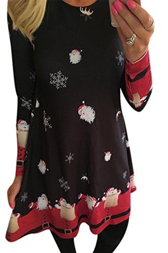 For G and PL Women Christmas Long Sleeve Dress Christmas Dark Night XL